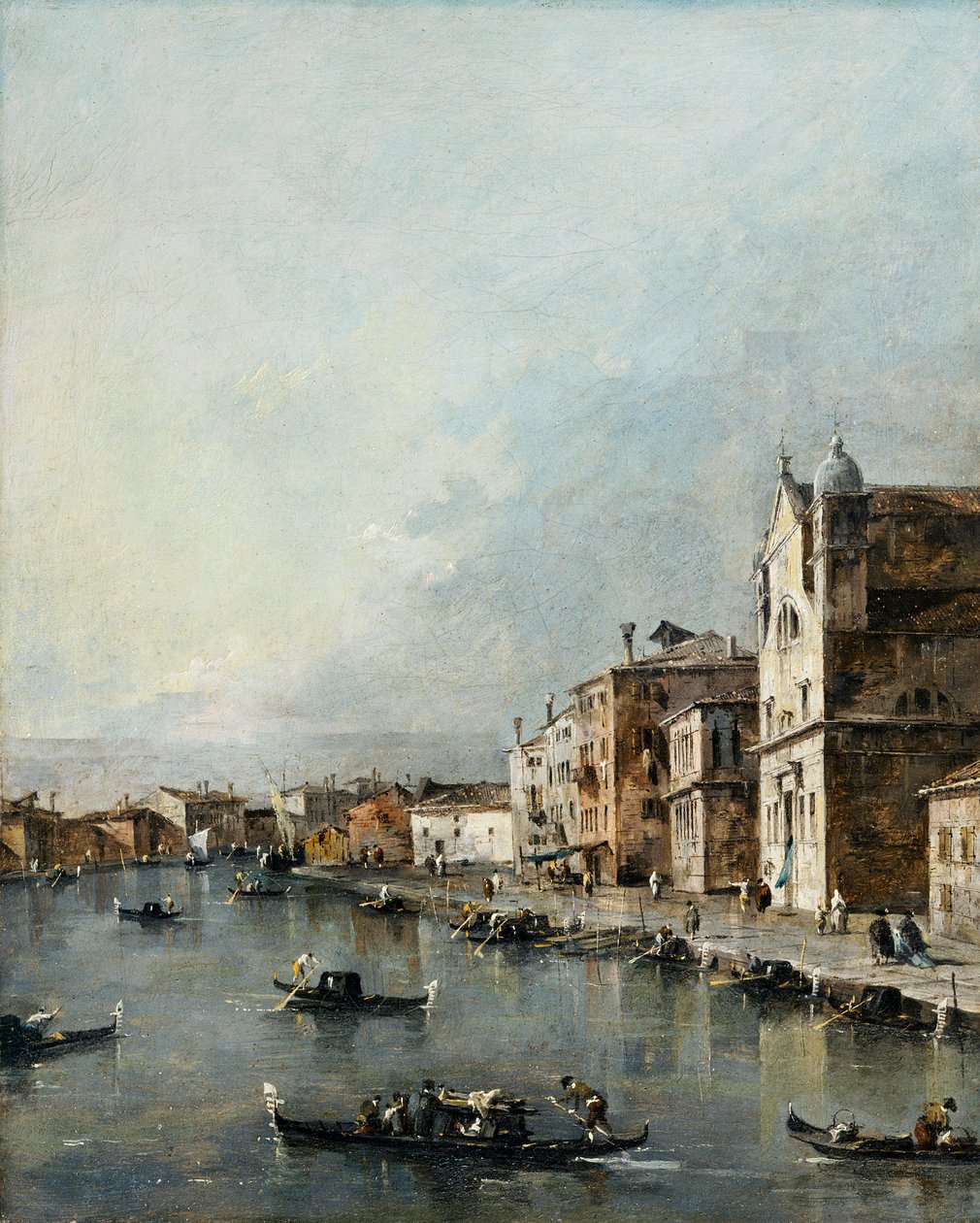 A Igreja de Santa Lúcia no Grande Canal, Veneza (óleo sobre tela) de Francesco Guardi