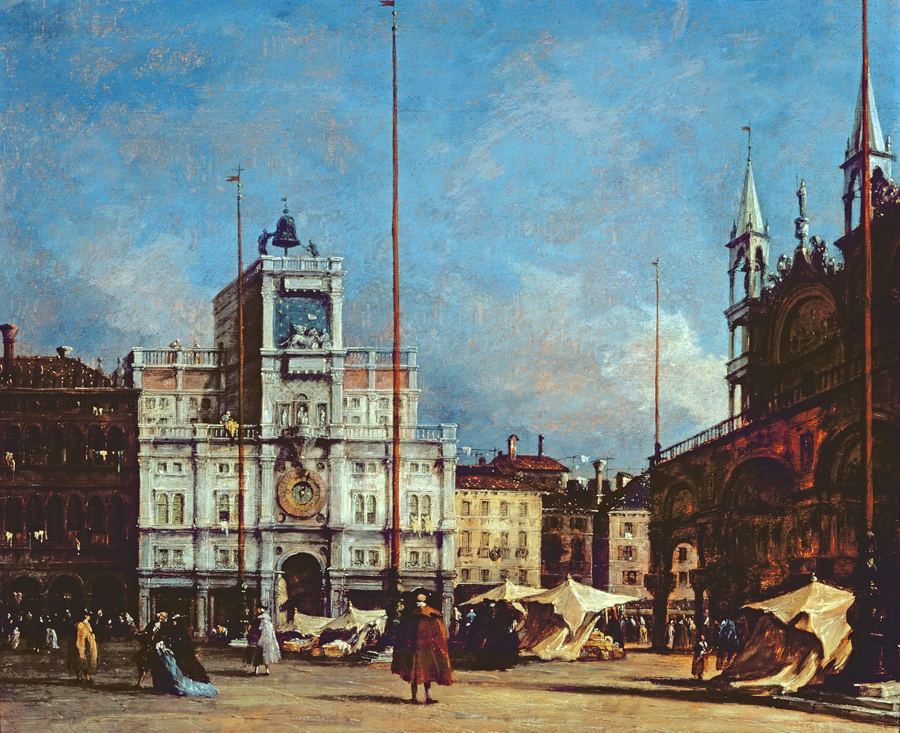 A Torre do Relógio, Veneza, c.1760 de Francesco Guardi