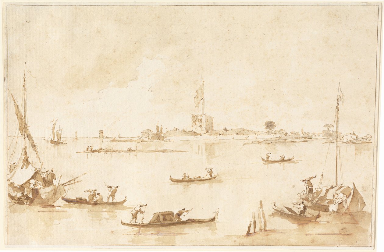 A Fortaleza de San Andrea da Lagoa de Francesco Guardi