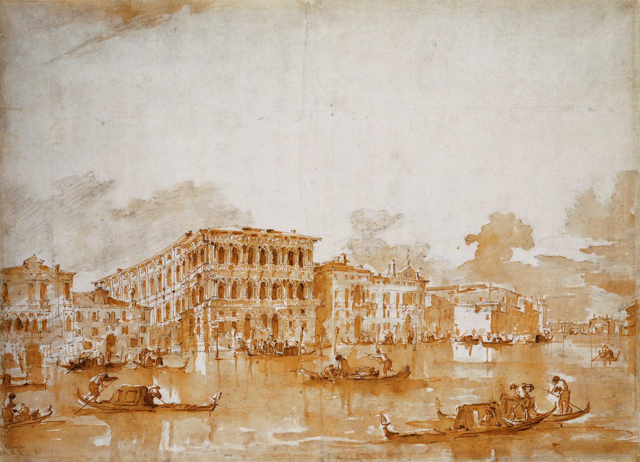 O Grande Canal com o Ca "Pesaro de Francesco Guardi