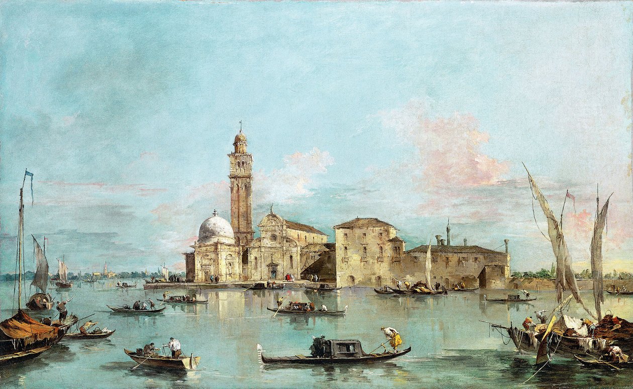A ilha de San Michele, Veneza, década de 1770. de Francesco Guardi