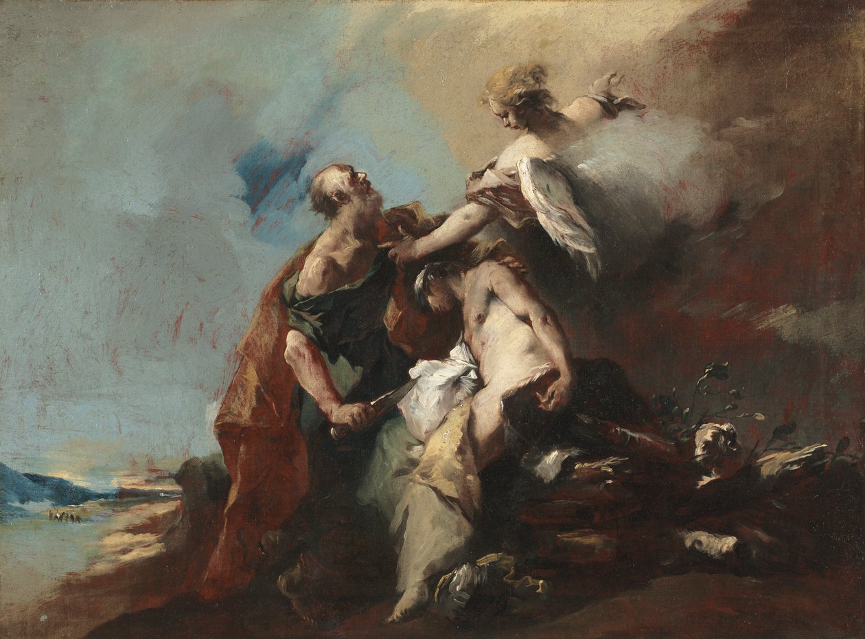 O sacrifício de Isaac, década de 1750. de Francesco Guardi
