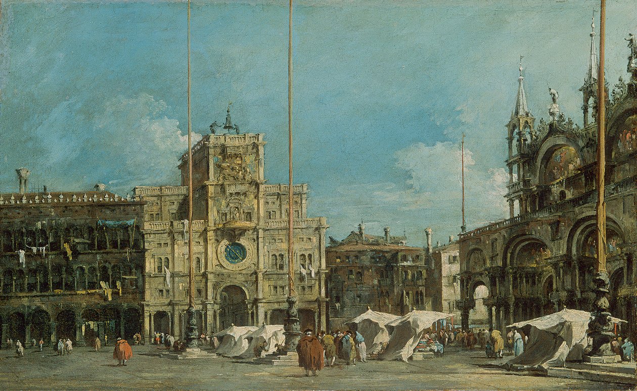A Torre dell’Orologio na Piazza San Marco de Francesco Guardi