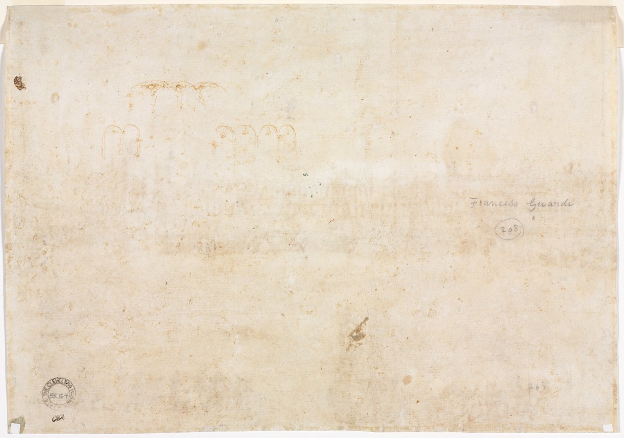Três Esboços de Arcos (verso) de Francesco Guardi