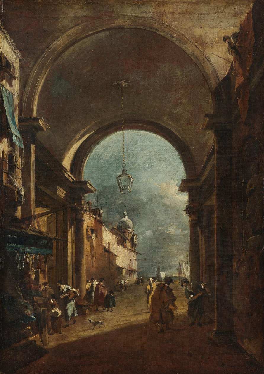 Vista através de um portal de Francesco Guardi