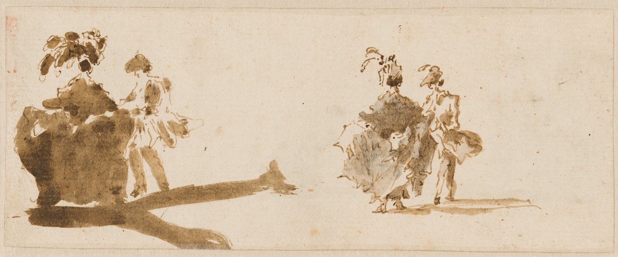 Dois Casais Elegantes [verso] de Francesco Guardi