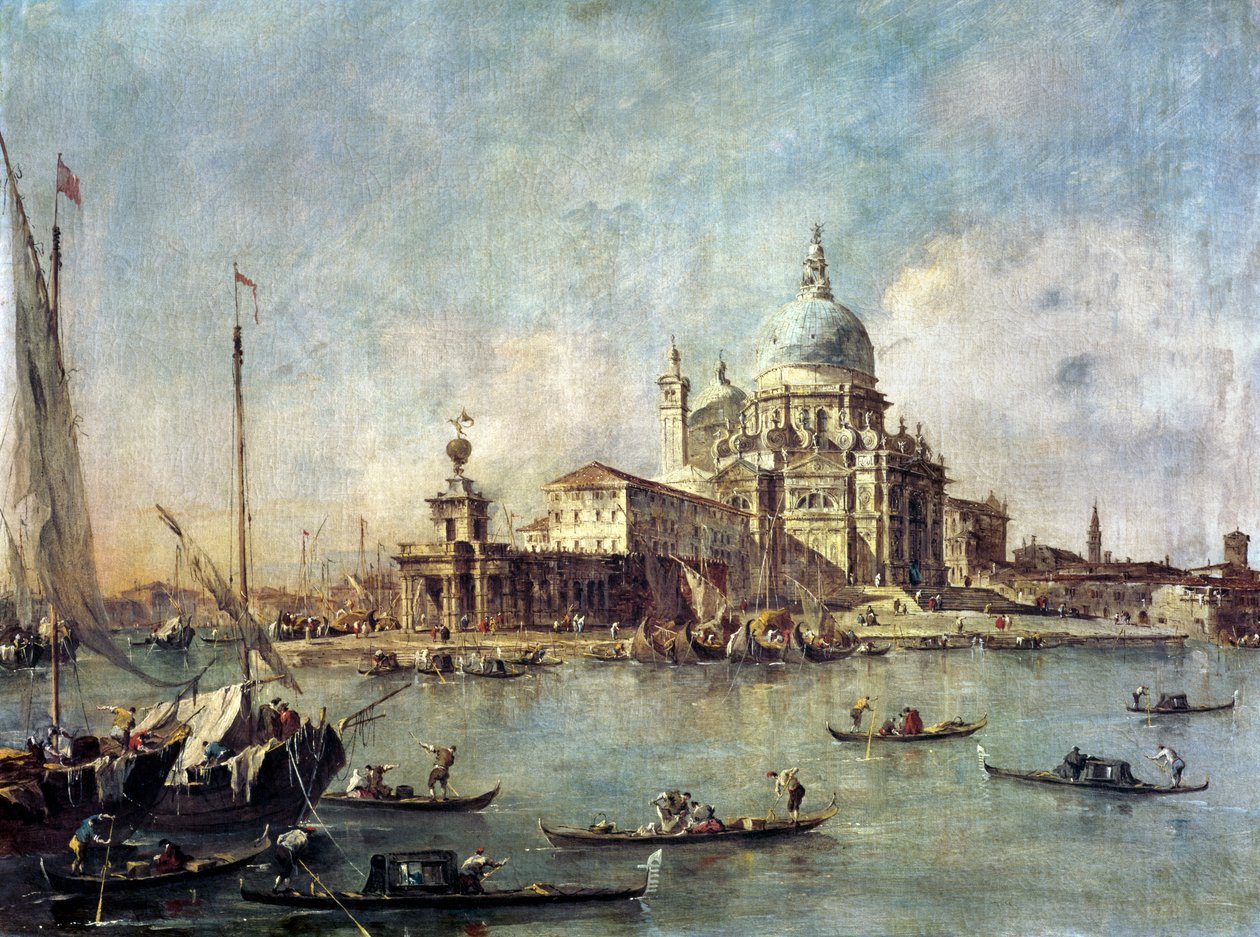 Veneza, o Punta della Dogana com Santa Maria della Salute, c.1770 de Francesco Guardi