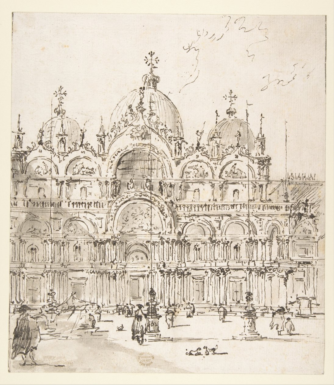 Vista da praça com a Basílica de São Marcos de Francesco Guardi