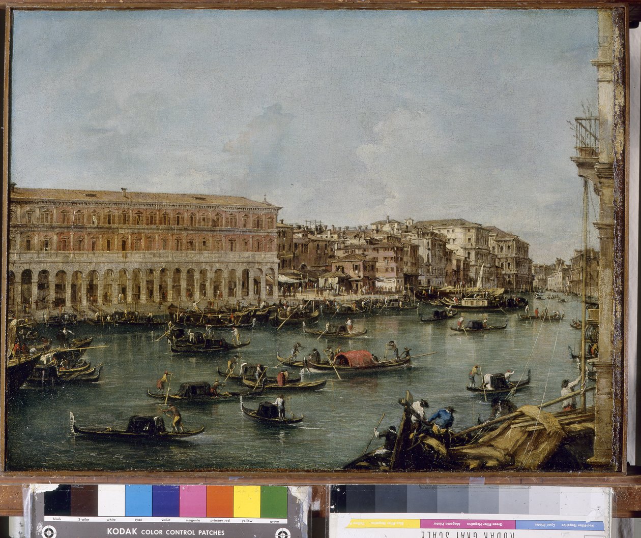Vista do Grande Canal com o Fabbriche Nuove di Rialto, 1756-60 de Francesco Guardi