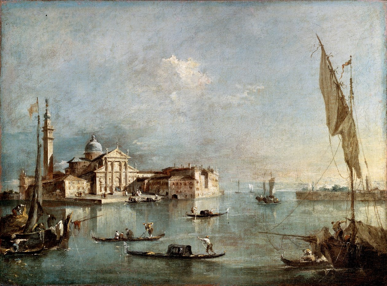 Vista da ilha de San Giorgio Maggiore, entre 1765 e 1775. de Francesco Guardi