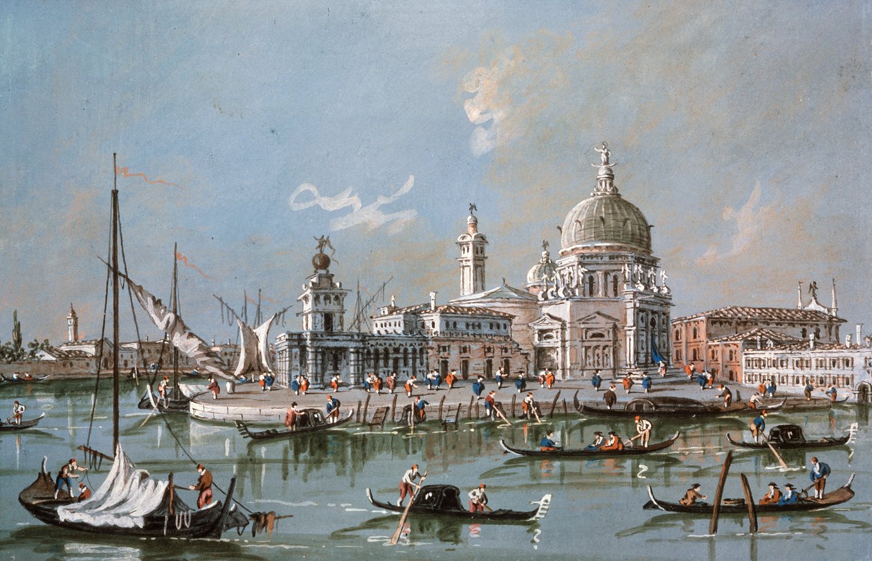 Vista da Igreja de Santa Maria della Salute, século XVIII de Francesco Guardi