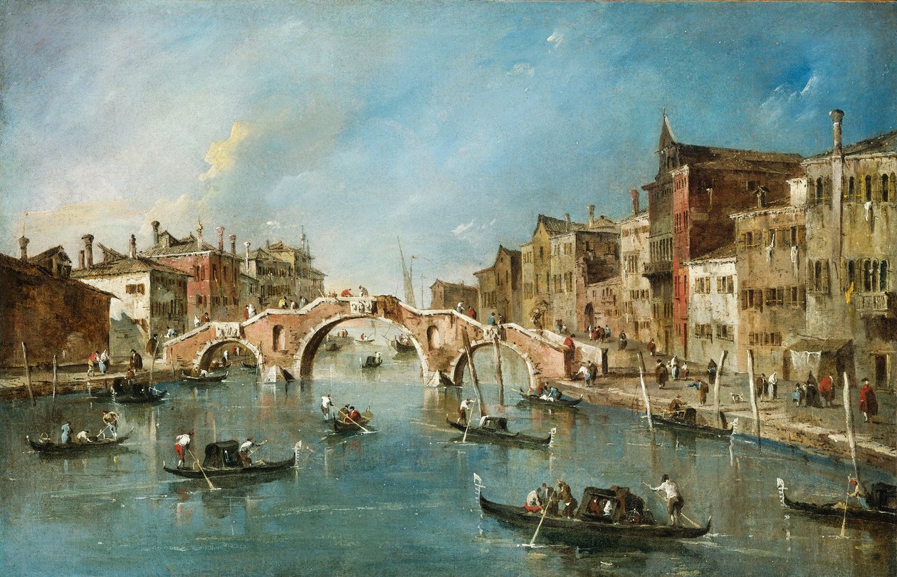 Vista no Canal Cannaregio, Veneza de Francesco Guardi