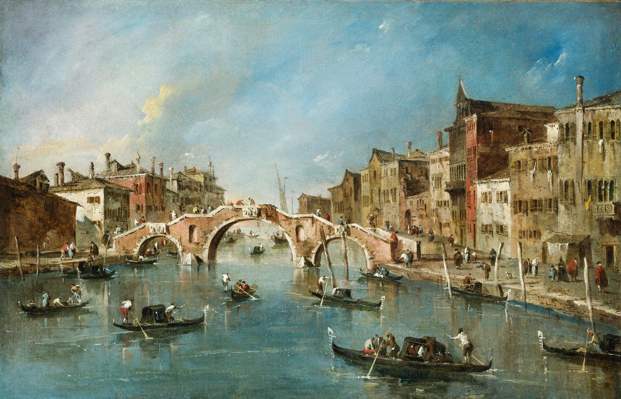 Vista do Canal de Cannaregio, Veneza de Francesco Guardi