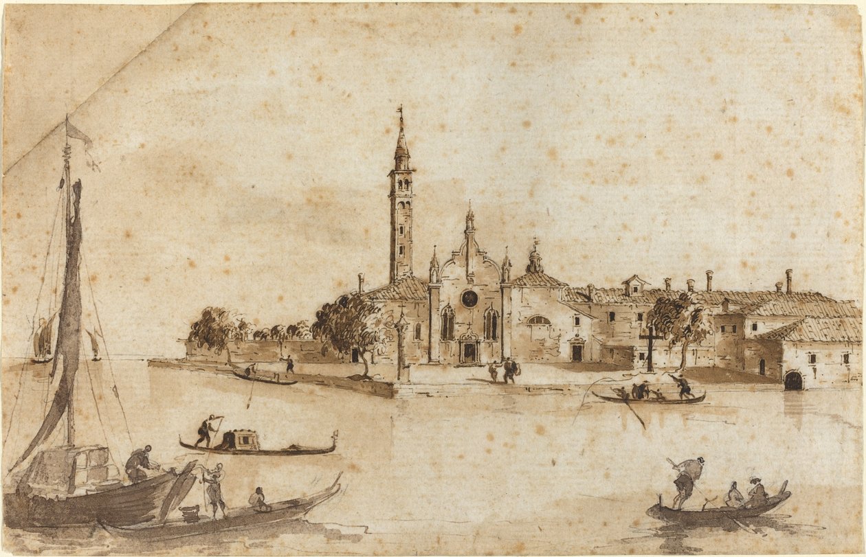 A Ilha de Madonna della Grazia de Francesco Guardi and Giacomo Guardi