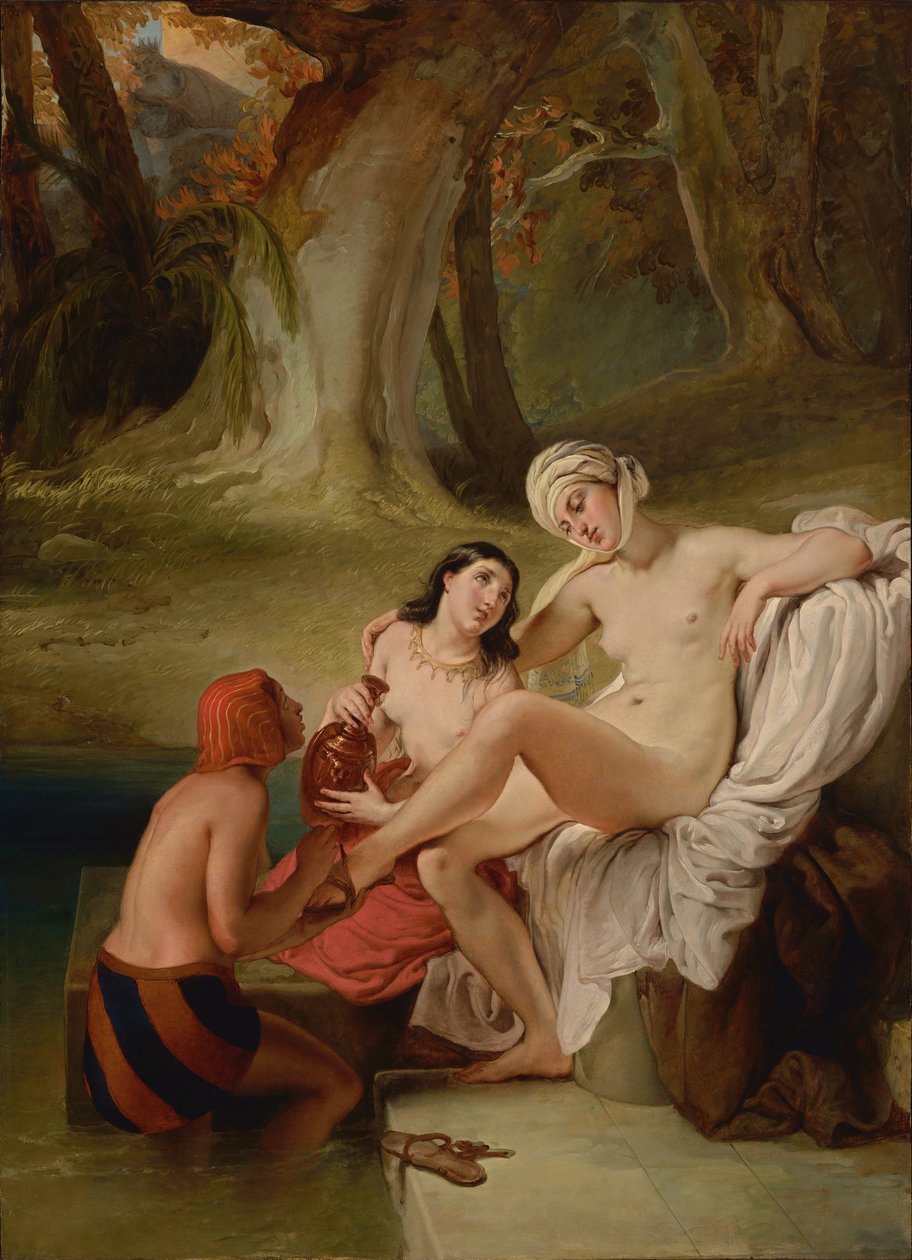 Banhos de bacias hidrográficas no seu banho de Francesco Hayez