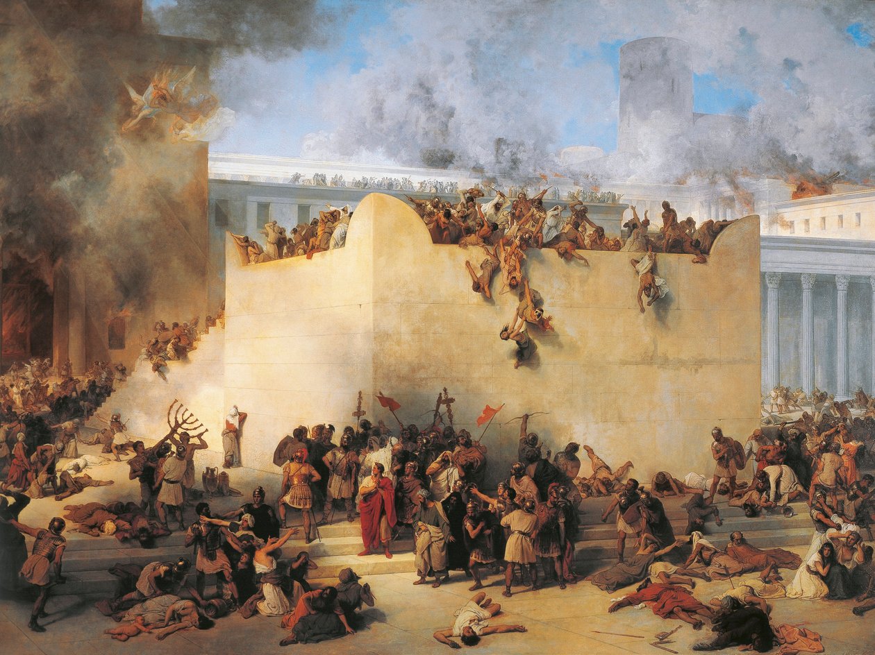 Itália, Lombard, Destruição do Templo de Jerusalém de Francesco Hayez