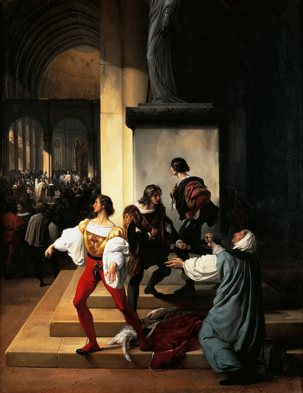 Lampugnani Conspiração de Francesco Hayez (1791-1882), óleo sobre tela de Francesco Hayez