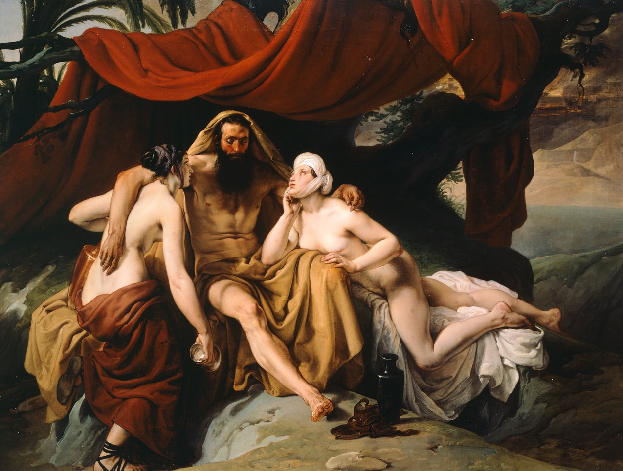 Loth e Suas Filhas, por Francesco Hayez de Francesco Hayez