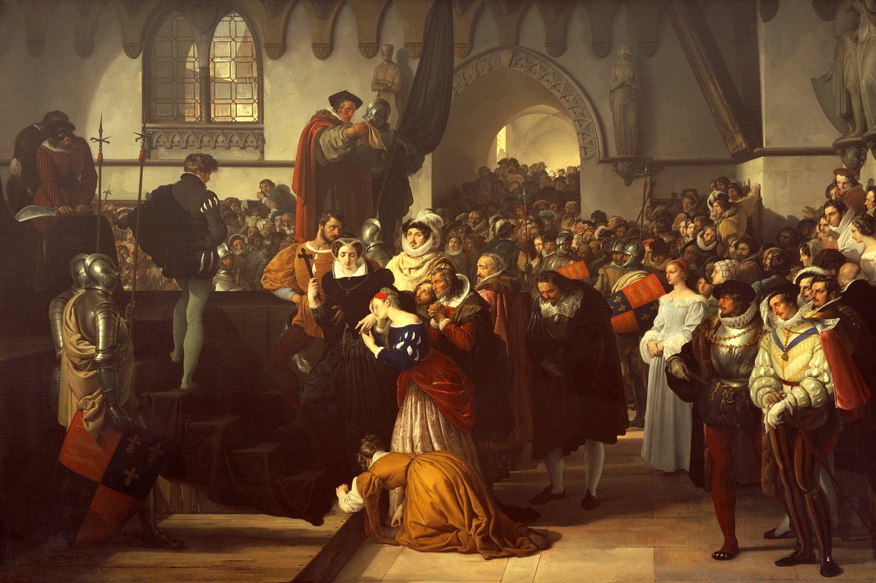 Mary Queen of Scots a ser levada para o cadafalso de Francesco Hayez