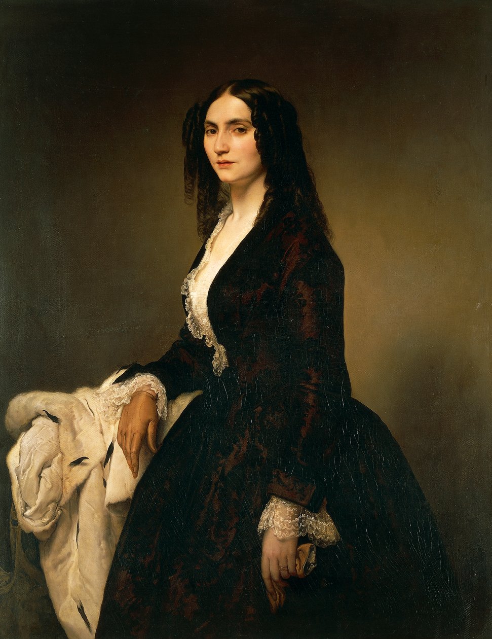 Retrato da Sra. Matilde Juva Branca, de Francesco Hayez (1791-1882), óleo sobre tela de Francesco Hayez