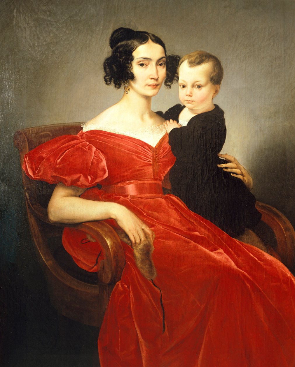 Retrato de Teresa Zumali Marsili com seu filho Giuseppe, de Francesco Hayez (1791-1882), óleo sobre tela de Francesco Hayez