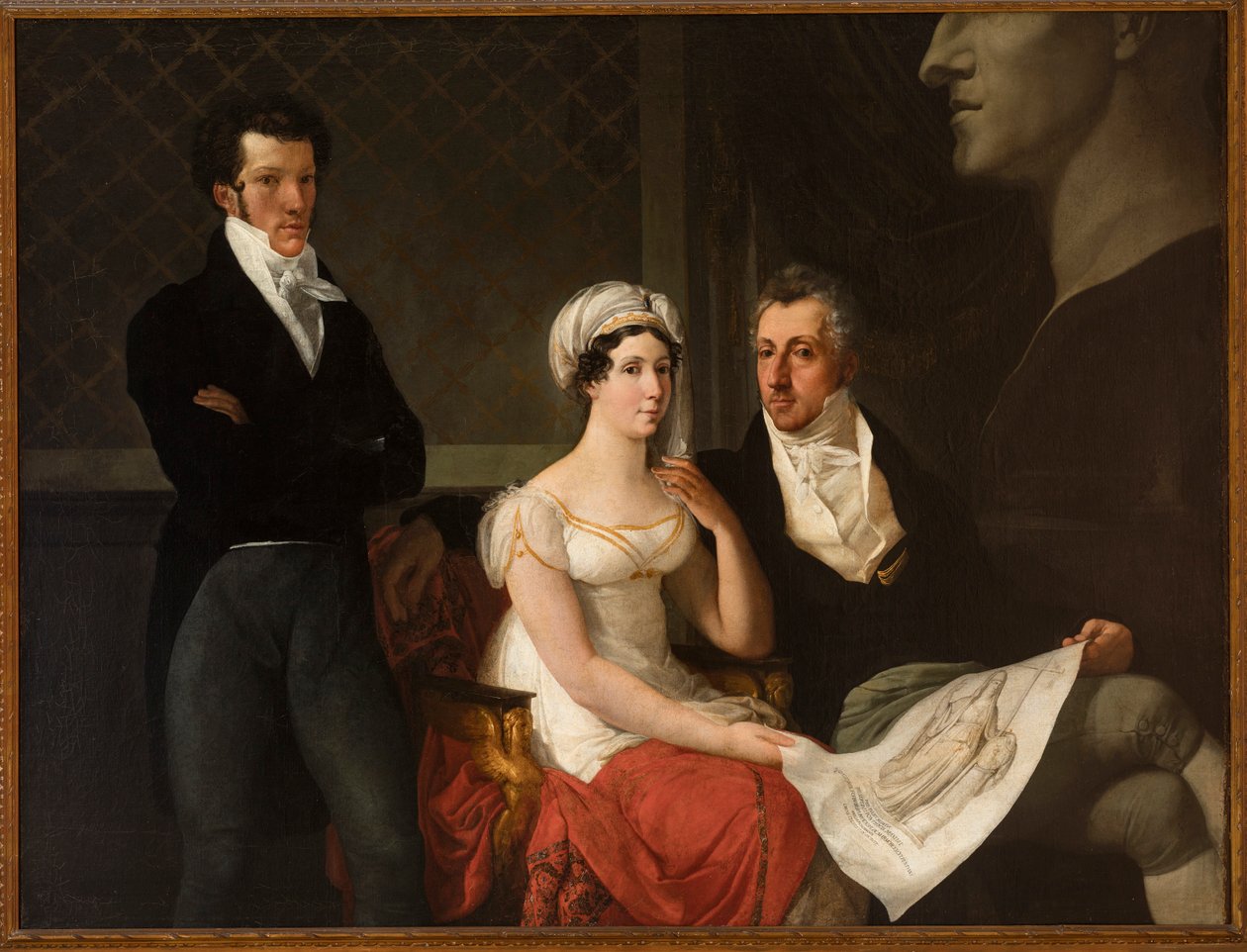 Retrato da família Cicognara, com o busto de Antonio Canova por Hayez, Francesco (1791-1882). Óleo sobre tela de Francesco Hayez