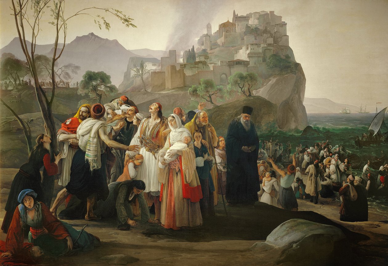 Refugiados de Parga de Francesco Hayez