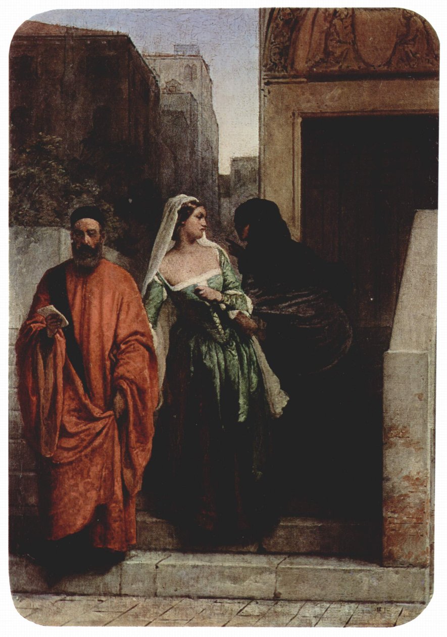 A vingança de uma rival (Le Veneziane - Mulheres de Veneza) de Francesco Hayez