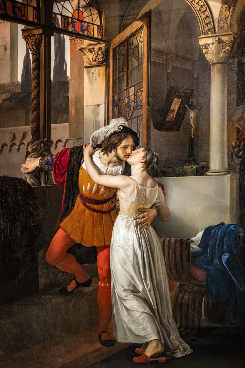 O último beijo de Romeu em Julieta de Francesco Hayez