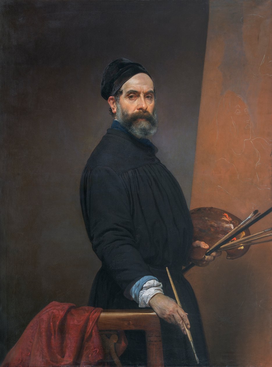 Auto-retrato aos cinquenta e sete anos de Francesco Hayez