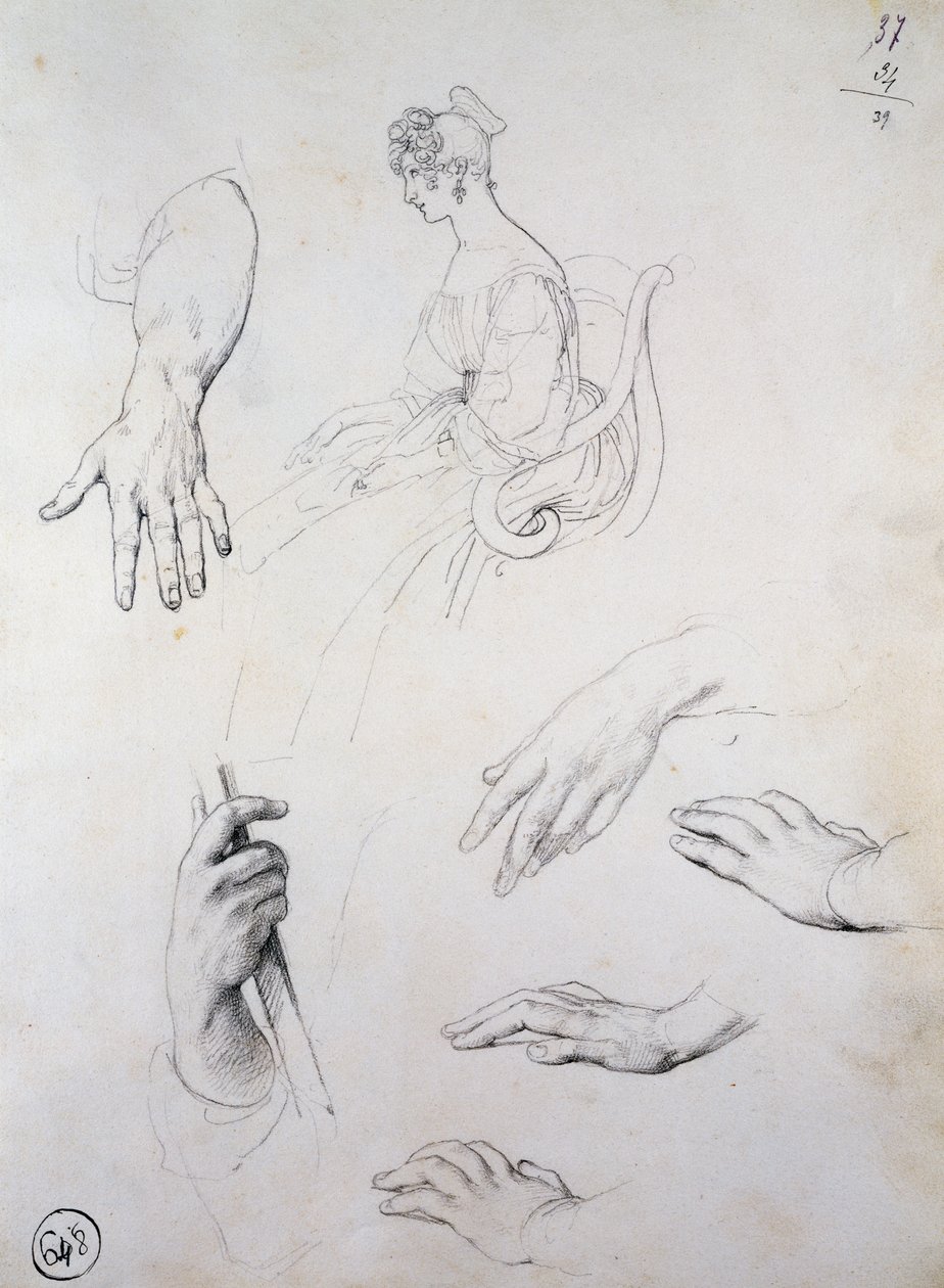 Estudo para Retrato de Cristina Trivulzio Belgiojoso de Francesco Hayez