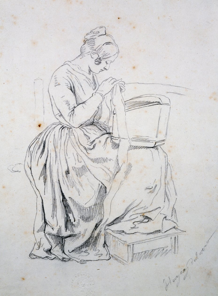 Estudo para retrato de sua esposa de Francesco Hayez