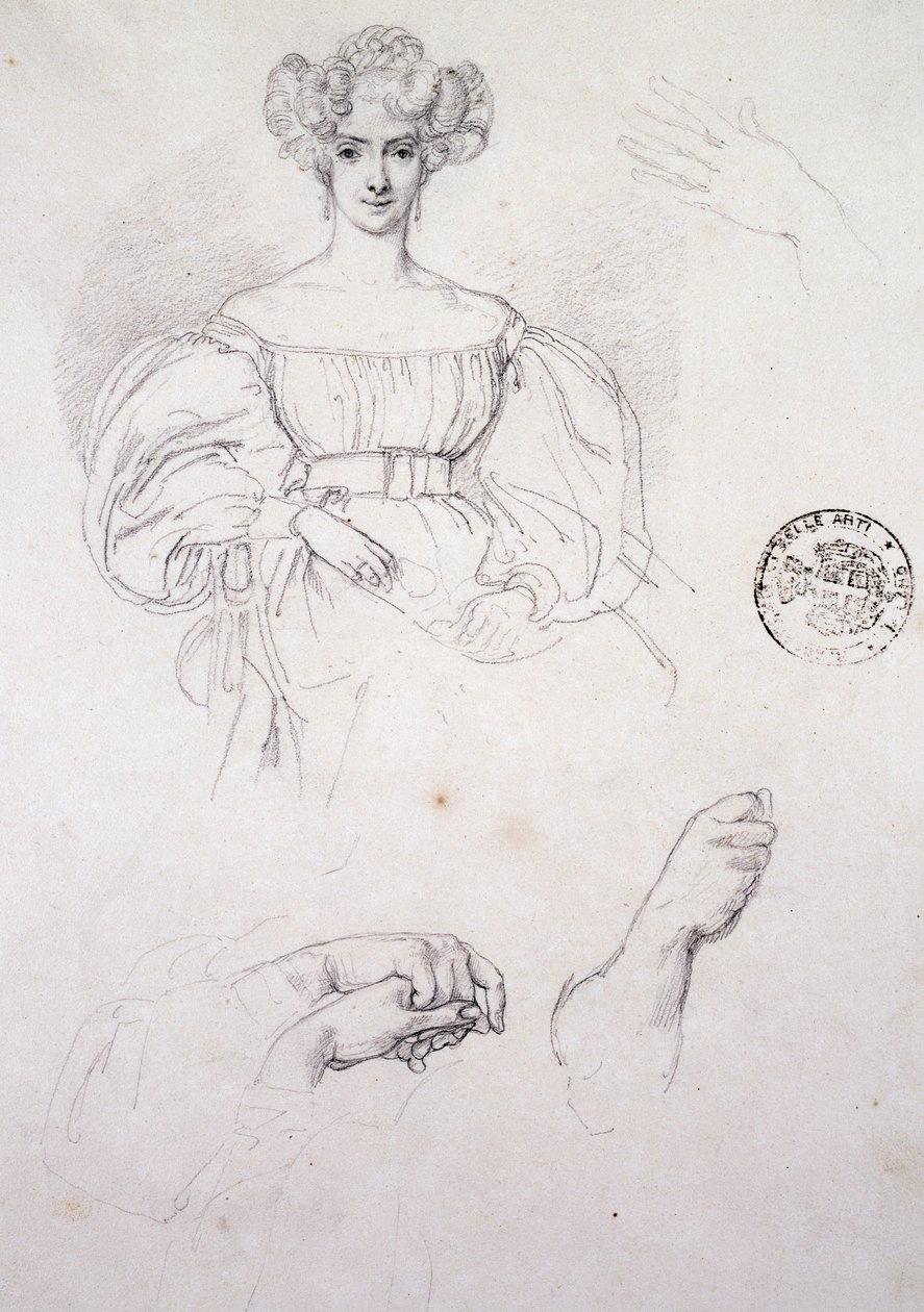 Estudo para retrato de mulher de Francesco Hayez