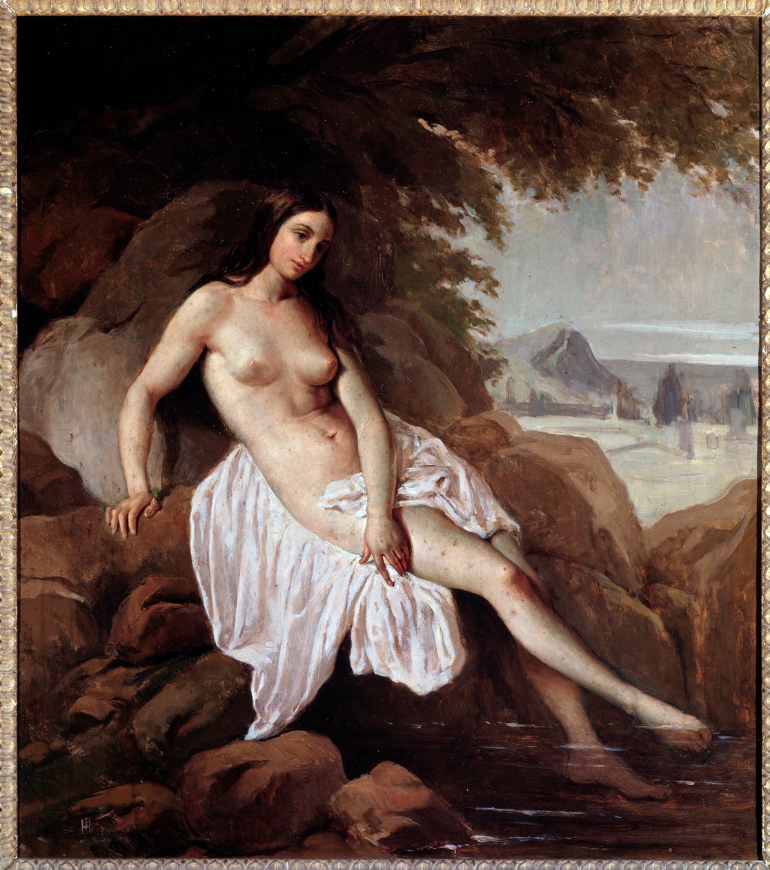 The Bather Painting by Francesco Hayez (1791-1882) 1832 Dim 63x56 cm Bergamo, Accademia Carrara de Francesco Hayez
