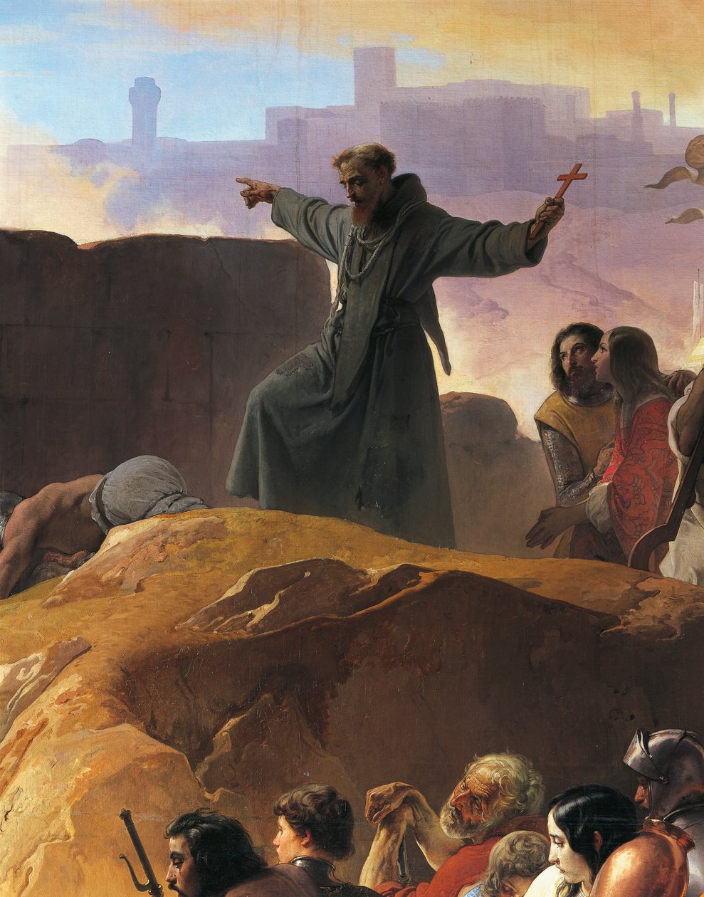 A sede sofrida pelos Primeiros Cruzados em Jerusalém, de Francesco Hayez, detalhe de Francesco Hayez