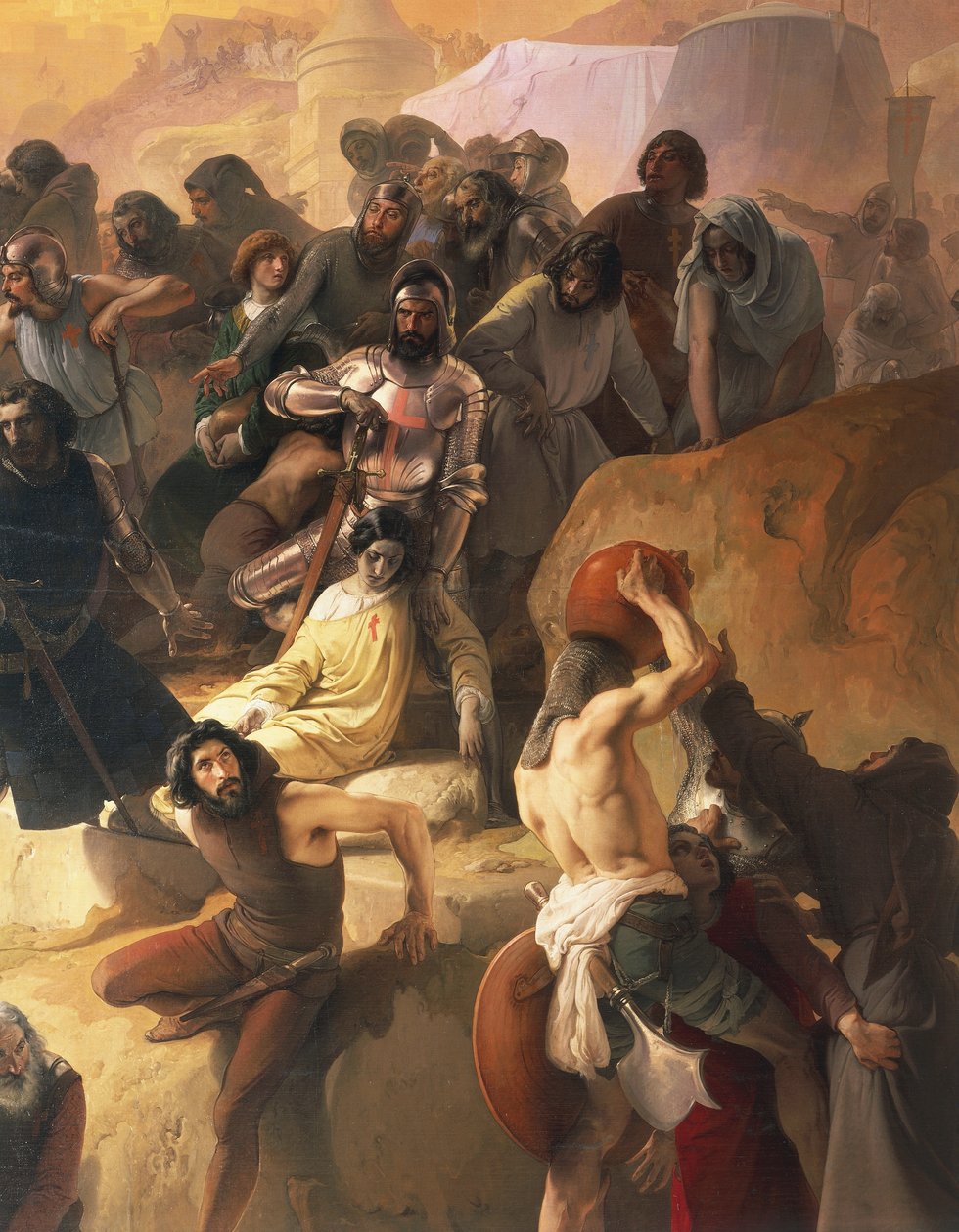 A sede sofrida pelos Primeiros Cruzados em Jerusalém, de Francesco Hayez, detalhe de Francesco Hayez