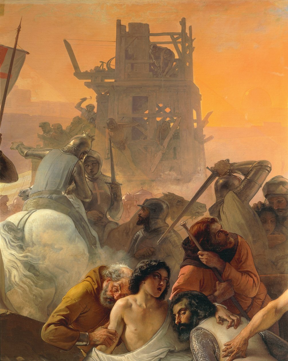 A sede sofrida pelos Primeiros Cruzados em Jerusalém, de Francesco Hayez, detalhe de Francesco Hayez