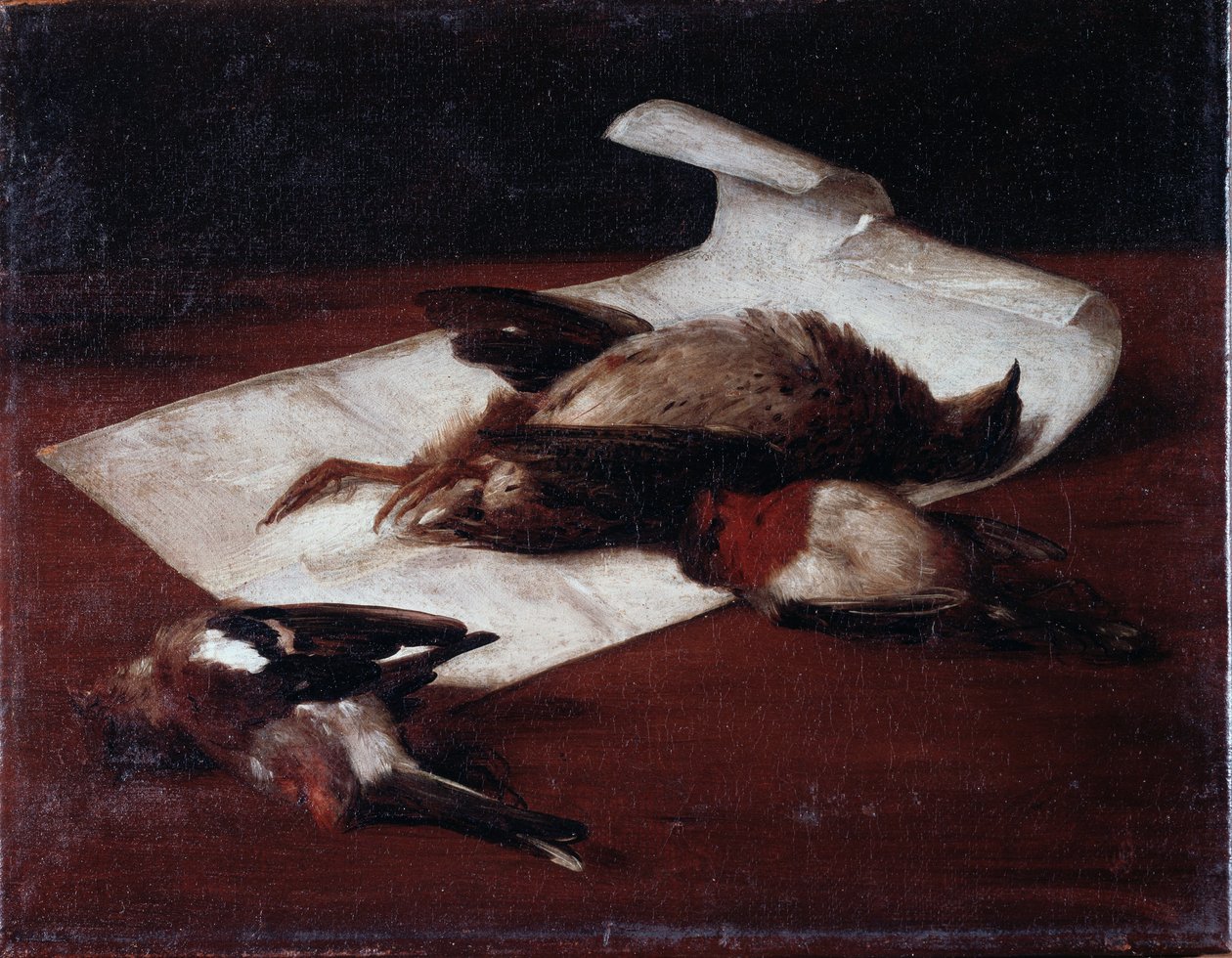 Jogo morto Pintura por Francesco Inganni (1793-1873) 1862 Dim 25,6x33,2 cm Genes, Galleria d