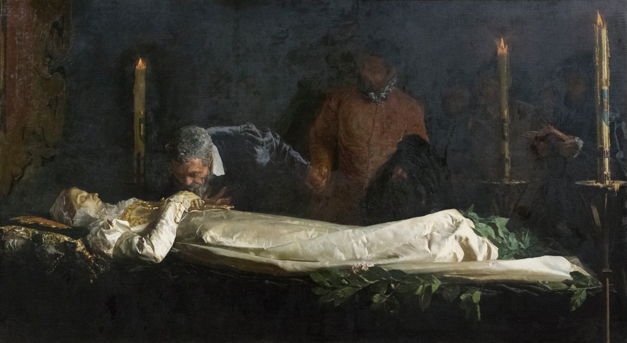 Miguel Ângelo no leito da morte de Vittoria Colonna de Francesco Jacovacci