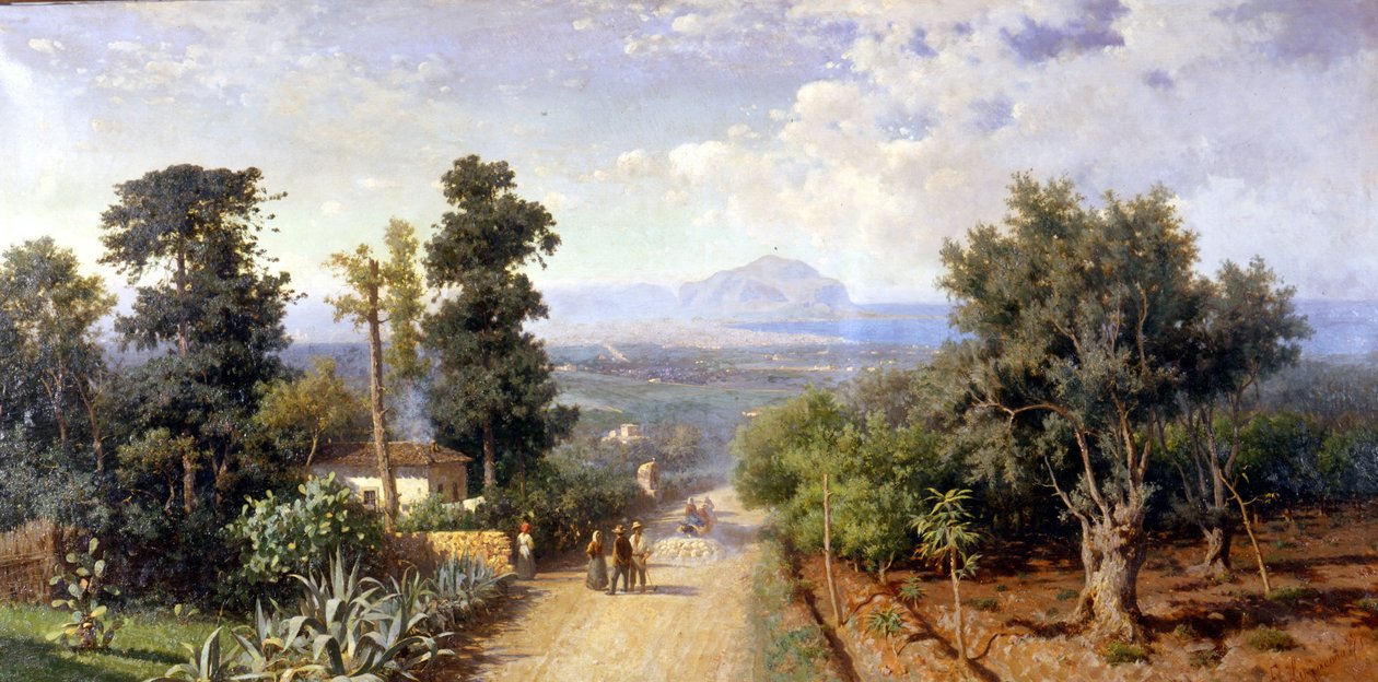 Os arredores de Palermo. Pintura de F. Lojacono de Francesco Lojacono