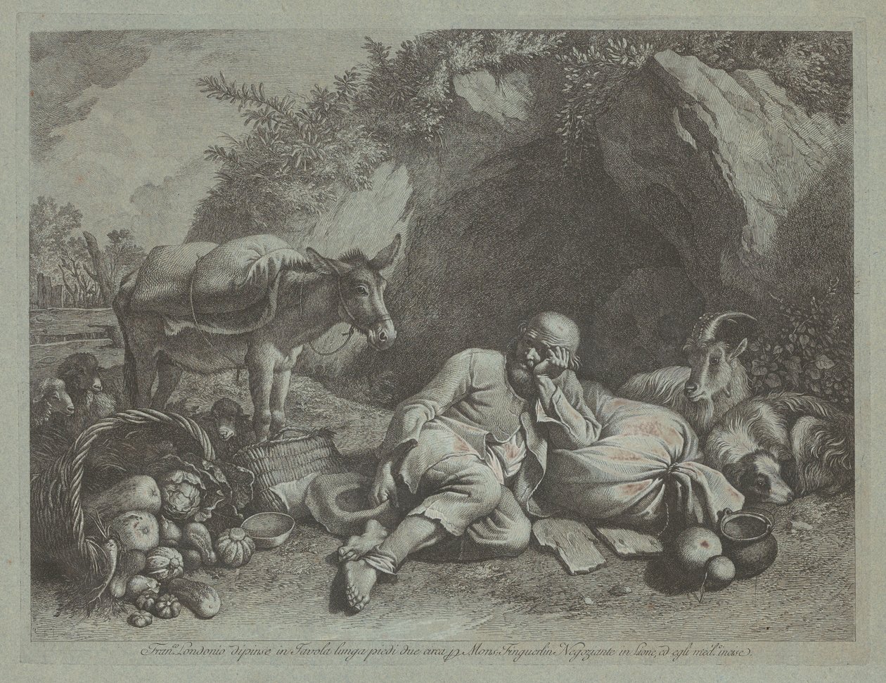 Velho Encostado a um Saco, provavelmente depois de 1767. de Francesco Londonio