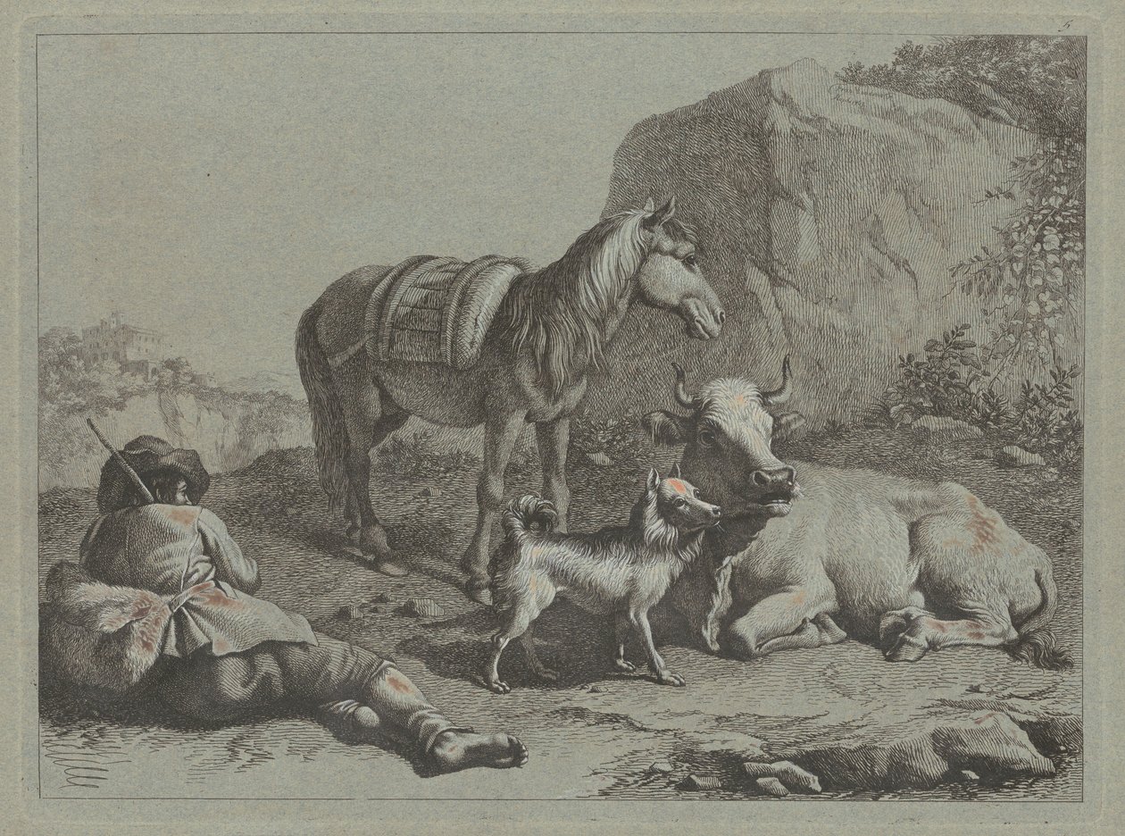 Pastor reclinado com um saco, c. 1763. de Francesco Londonio