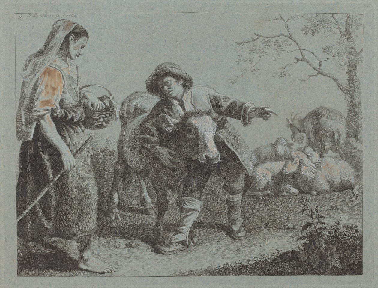 Shepherd Pointing Out the Direction to a Shepherdess, 1762. de Francesco Londonio