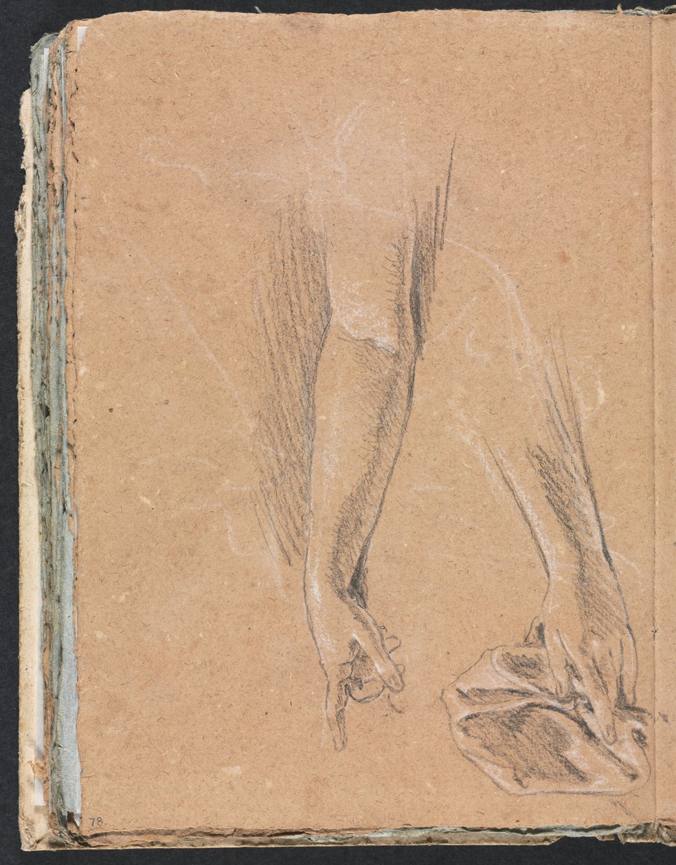 Verona Sketchbook: Braços e mãos com cortinas, páginas 78, 1760. de Francesco Lorenzi