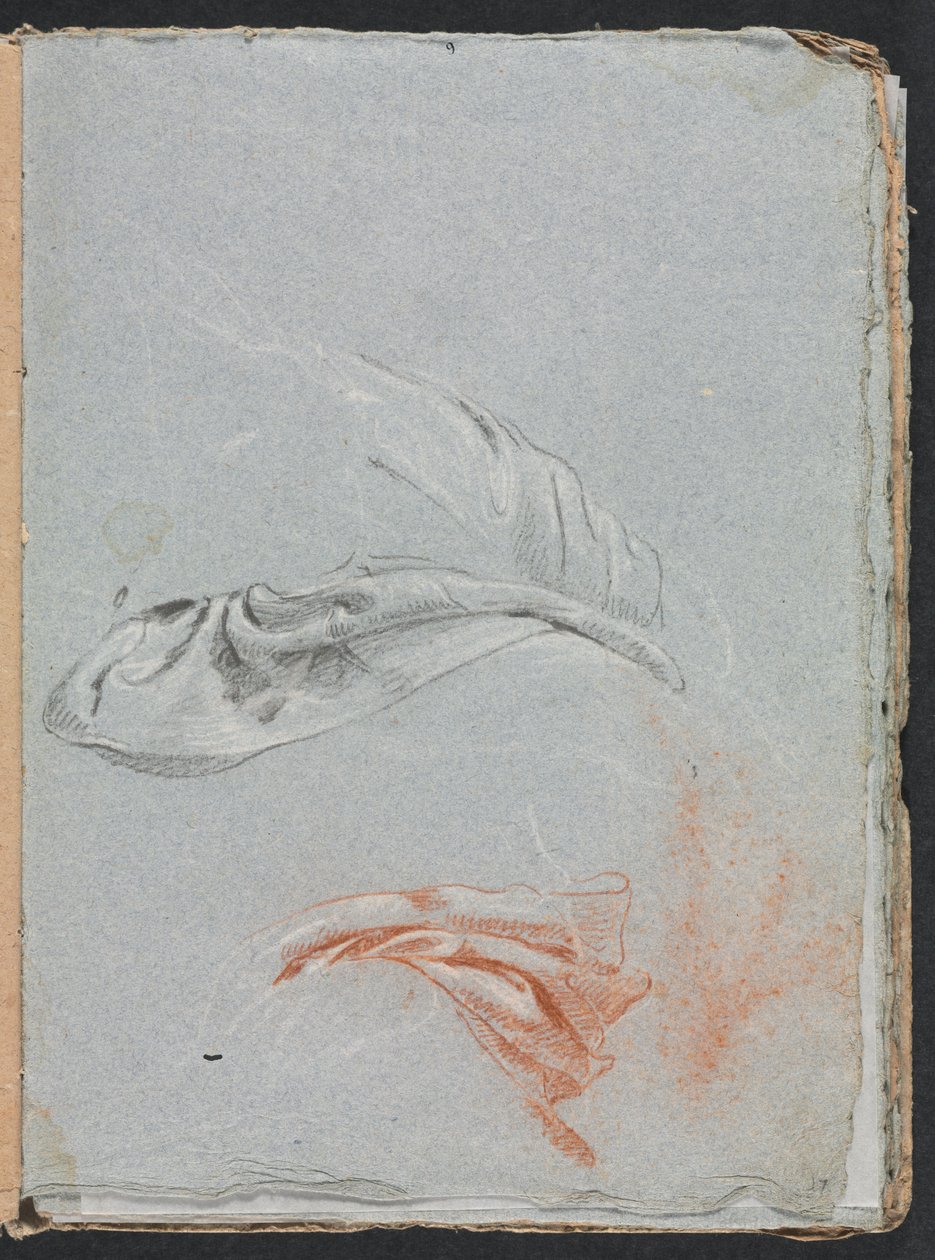 Caderno de desenho de Verona: Drapery studies página 17, 1760. de Francesco Lorenzi