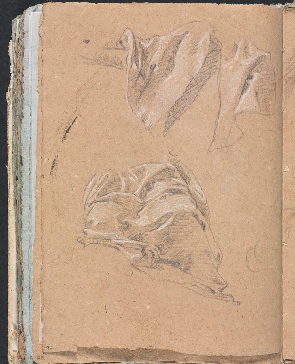 Caderno de desenho de Verona: Drapery studies página 90, 1760. de Francesco Lorenzi