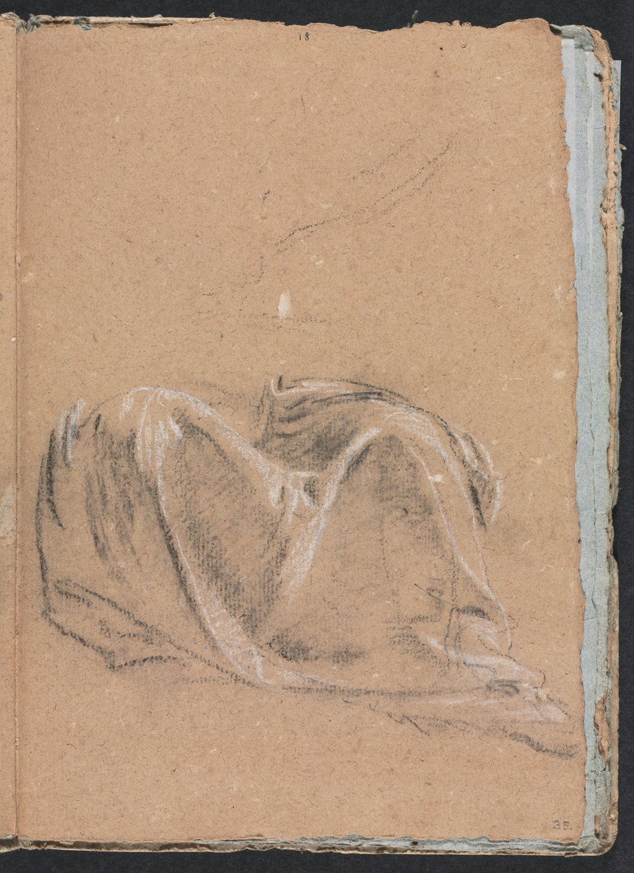 Verona Sketchbook: Drapery study page 35, 1760. de Francesco Lorenzi