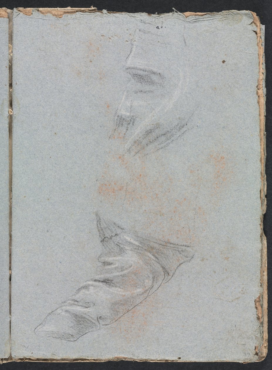 Verona Sketchbook: Drapery study page 39, 1760. de Francesco Lorenzi