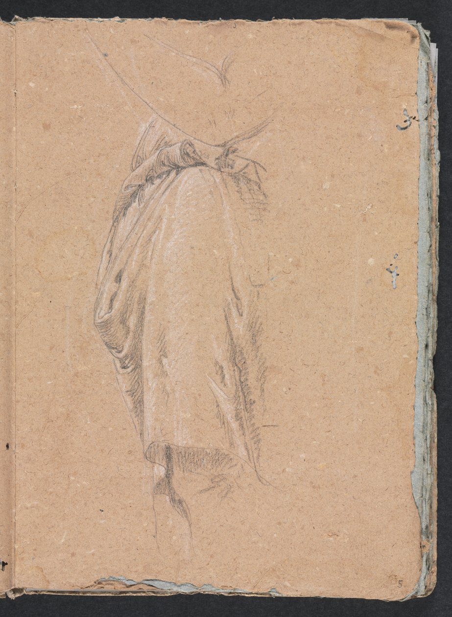 Verona Sketchbook: Drapery study with cotovelo página 5, 1760. de Francesco Lorenzi