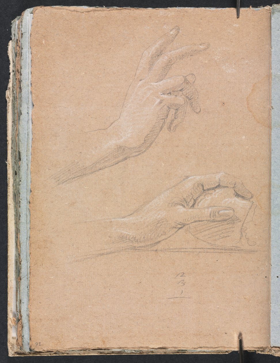 Verona Sketchbook: Hands, página 92, 1760. de Francesco Lorenzi